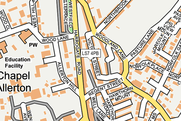 LS7 4PB map - OS OpenMap – Local (Ordnance Survey)