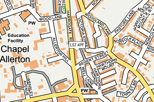 LS7 4PF map - OS OpenMap – Local (Ordnance Survey)