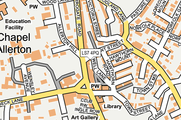 LS7 4PQ map - OS OpenMap – Local (Ordnance Survey)