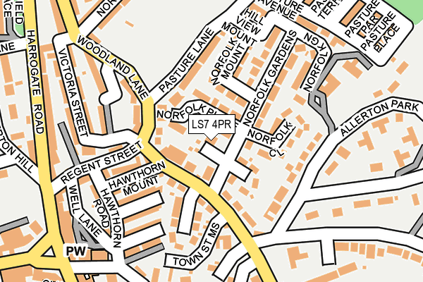 LS7 4PR map - OS OpenMap – Local (Ordnance Survey)