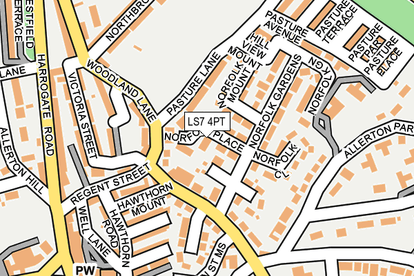 LS7 4PT map - OS OpenMap – Local (Ordnance Survey)