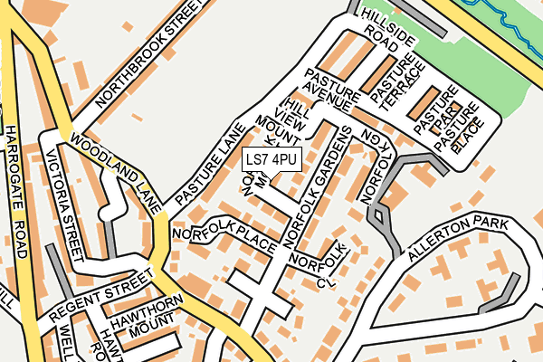 LS7 4PU map - OS OpenMap – Local (Ordnance Survey)