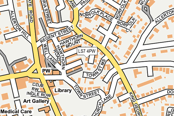 LS7 4PW map - OS OpenMap – Local (Ordnance Survey)