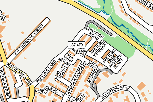 LS7 4PX map - OS OpenMap – Local (Ordnance Survey)