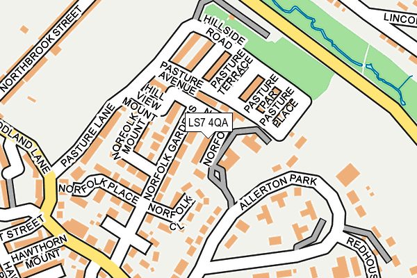 LS7 4QA map - OS OpenMap – Local (Ordnance Survey)