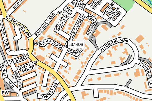 LS7 4QB map - OS OpenMap – Local (Ordnance Survey)