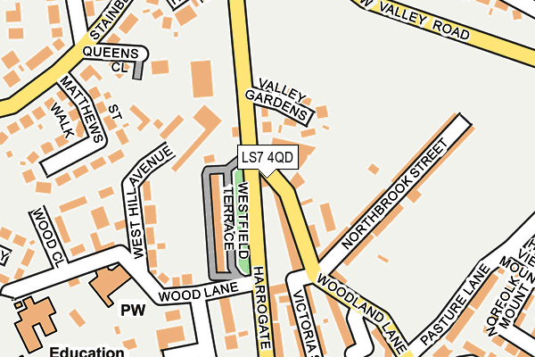 LS7 4QD map - OS OpenMap – Local (Ordnance Survey)