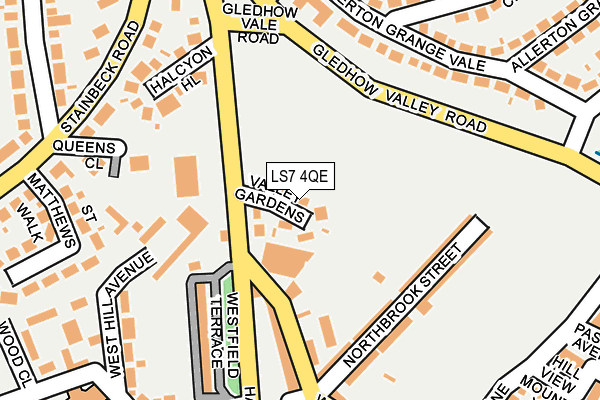 LS7 4QE map - OS OpenMap – Local (Ordnance Survey)