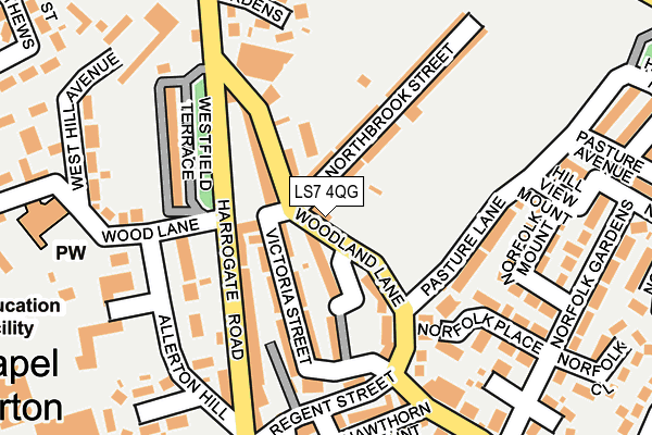 LS7 4QG map - OS OpenMap – Local (Ordnance Survey)