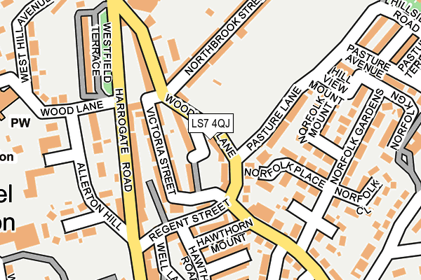 LS7 4QJ map - OS OpenMap – Local (Ordnance Survey)