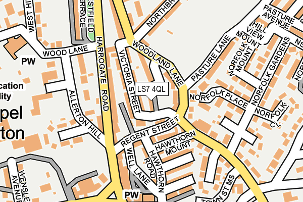 LS7 4QL map - OS OpenMap – Local (Ordnance Survey)