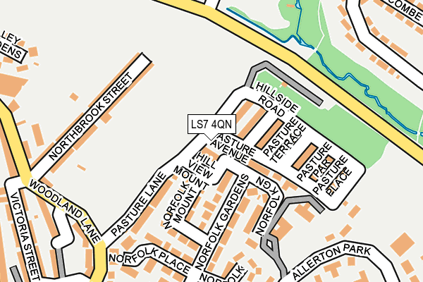LS7 4QN map - OS OpenMap – Local (Ordnance Survey)