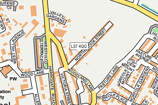 LS7 4QQ map - OS OpenMap – Local (Ordnance Survey)