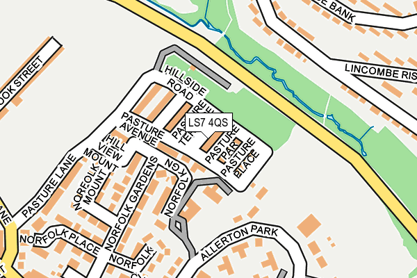 LS7 4QS map - OS OpenMap – Local (Ordnance Survey)