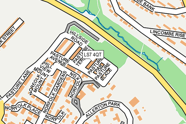 LS7 4QT map - OS OpenMap – Local (Ordnance Survey)