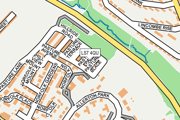 LS7 4QU map - OS OpenMap – Local (Ordnance Survey)