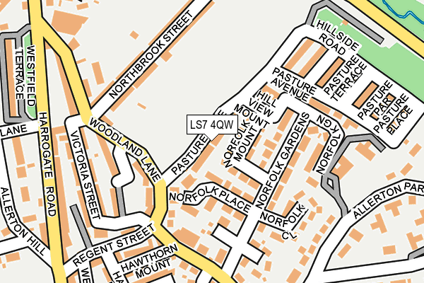 LS7 4QW map - OS OpenMap – Local (Ordnance Survey)