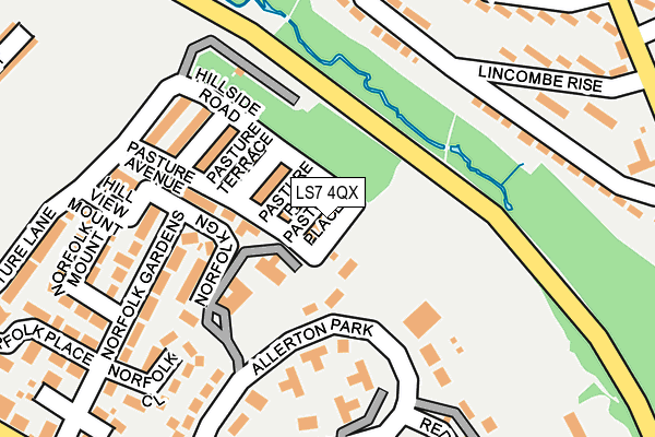 LS7 4QX map - OS OpenMap – Local (Ordnance Survey)