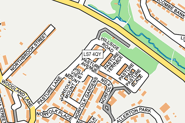 LS7 4QY map - OS OpenMap – Local (Ordnance Survey)