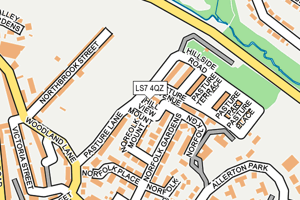LS7 4QZ map - OS OpenMap – Local (Ordnance Survey)