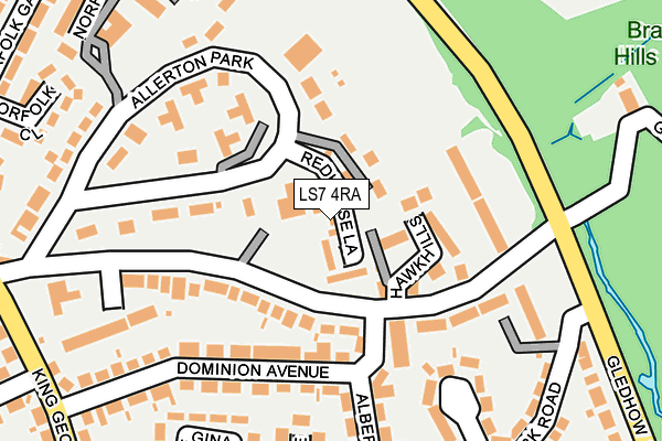 LS7 4RA map - OS OpenMap – Local (Ordnance Survey)