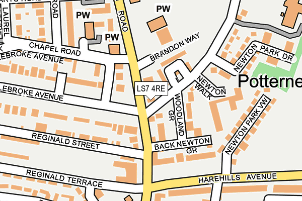 LS7 4RE map - OS OpenMap – Local (Ordnance Survey)