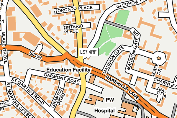 LS7 4RF map - OS OpenMap – Local (Ordnance Survey)