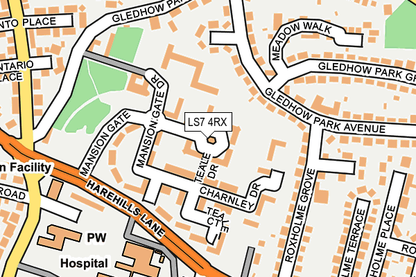 LS7 4RX map - OS OpenMap – Local (Ordnance Survey)