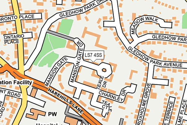 LS7 4SS map - OS OpenMap – Local (Ordnance Survey)