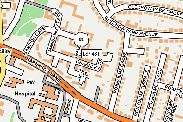 LS7 4ST map - OS OpenMap – Local (Ordnance Survey)