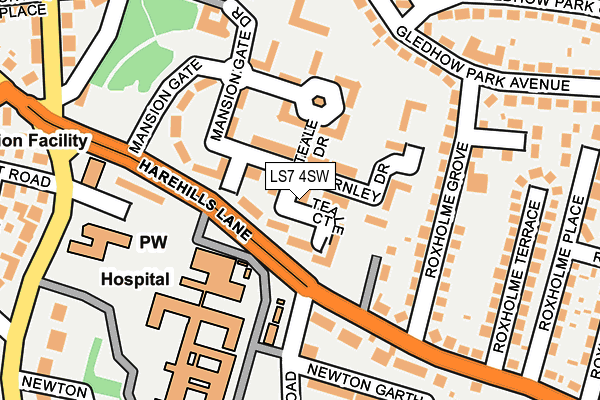 LS7 4SW map - OS OpenMap – Local (Ordnance Survey)