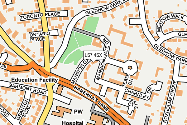 LS7 4SX map - OS OpenMap – Local (Ordnance Survey)