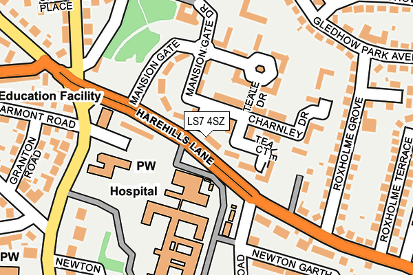 LS7 4SZ map - OS OpenMap – Local (Ordnance Survey)