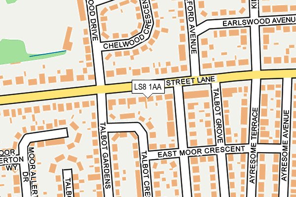 LS8 1AA map - OS OpenMap – Local (Ordnance Survey)