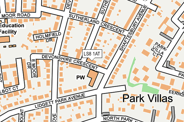 LS8 1AT map - OS OpenMap – Local (Ordnance Survey)