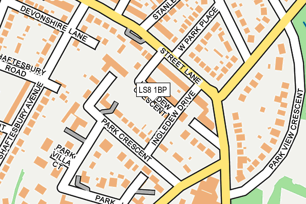 LS8 1BP map - OS OpenMap – Local (Ordnance Survey)