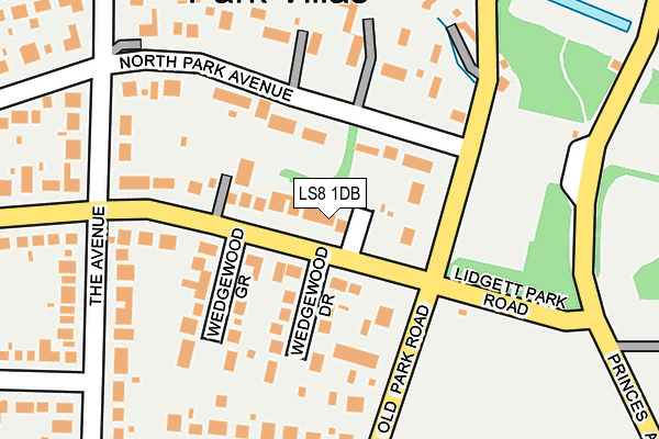 LS8 1DB map - OS OpenMap – Local (Ordnance Survey)