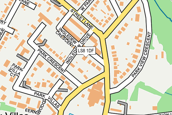 LS8 1DF map - OS OpenMap – Local (Ordnance Survey)