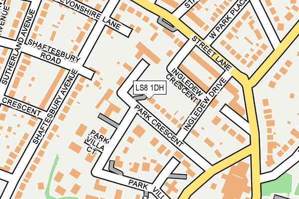 LS8 1DH map - OS OpenMap – Local (Ordnance Survey)