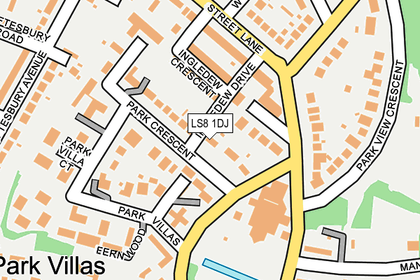 LS8 1DJ map - OS OpenMap – Local (Ordnance Survey)