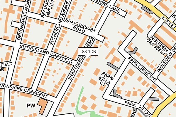 LS8 1DR map - OS OpenMap – Local (Ordnance Survey)