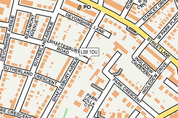 LS8 1DU map - OS OpenMap – Local (Ordnance Survey)