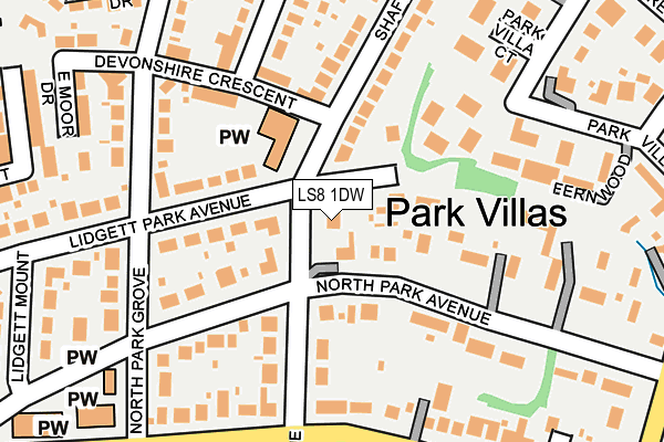 LS8 1DW map - OS OpenMap – Local (Ordnance Survey)