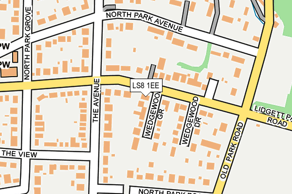 LS8 1EE map - OS OpenMap – Local (Ordnance Survey)