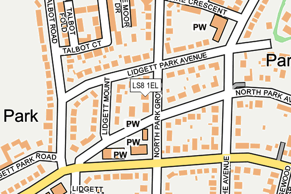 LS8 1EL map - OS OpenMap – Local (Ordnance Survey)