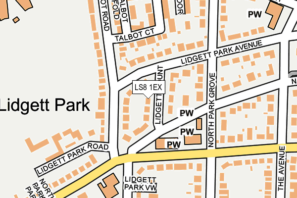 LS8 1EX map - OS OpenMap – Local (Ordnance Survey)