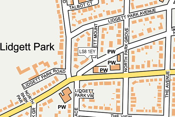 LS8 1EY map - OS OpenMap – Local (Ordnance Survey)