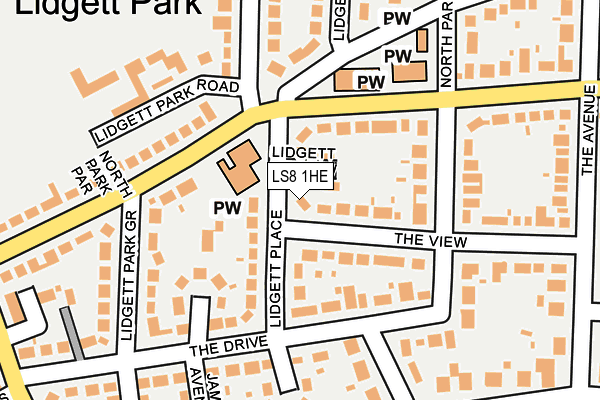 LS8 1HE map - OS OpenMap – Local (Ordnance Survey)