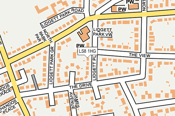 LS8 1HG map - OS OpenMap – Local (Ordnance Survey)
