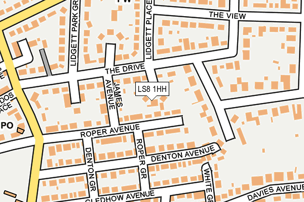 LS8 1HH map - OS OpenMap – Local (Ordnance Survey)